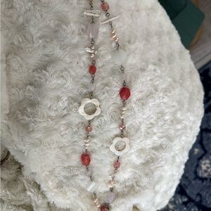 Elegant Pink and Red Beaded Necklace